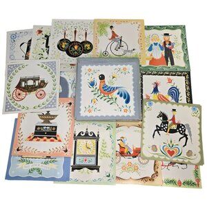 Vtg Greeting Card Americana Tile Sunshine Boxed Set Unused 23 Cards 22 Envelopes